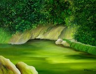 Le p'tit point d'eau - huile sur toile 35x27cm