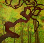 Folie v&eacute;g&eacute;tale - huile sur toile 60x60 cm
