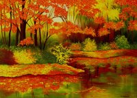 Reflets d'automne - huile sur toile 46x33 cm