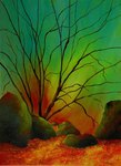 l'arbre nu - huile sur toile 35x27 cm 